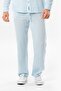 Muslin Elastic Waist Double Pocket Men's Summer Trousers Ice Blue Bmv