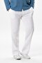 Muslin Elastic Waist Double Pocket Men's Summer Trousers White - 4