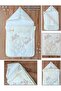 Ecru Harman Baby Blanket Outer Swaddle Zippered Sleeping Bag Teddy Bear Embroidery Hospital Release Newborn - 5