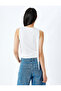 Lace-Up Detailed Sleeveless Slim Fit Crew Neck Top - 4
