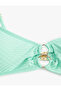Textured Strap Bikini Top with Accessory Detail - 3