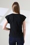 100% Cotton Crew Neck Low Sleeve Basic Women's T-Shirt 21979 Black - 4