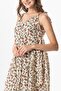Strappy Voile Aphrodite Midi Length Summer Dress Violet Cream 6238 - 3
