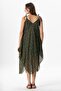 Strappy Voile Aphrodite Midi Length Summer Dress Violet Green 6239 - 2