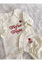 Muslin Red Embroidery Jumpsuit Beret - 2