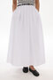White Poplin Pleated Skirt - 3