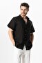 Short Sleeve Poplin Mediterranean Men's Summer Shirt Black Syh - 3