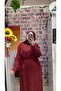 Burgundy Hijab Linen Skirt Suit - 3
