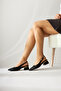 Nadiya Black Crocodile Belted Heeled Women's Shoes - 2