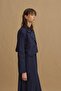Double-Breasted Jacket Dress Suit Navy Blue - 5