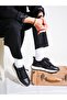 Somber Genuine Leather Handmade Men's Black Sneakers - 2