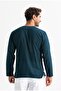 Long Sleeve Sile Cloth Crew Neck Men's Summer T-Shirt Dark Petrol 3069 - 2