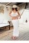 Women's Patterned Tassel Pareo Beach Dress Bottom Top Set - 4