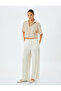 Single Pocket Detailed Short Sleeve Striped Crop Shirt - 2