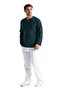 Long Sleeve Sile Cloth Crew Neck Men's Summer T-Shirt Dark Petrol 3069 - 6