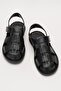 Men's Genuine Leather Summer Lightweight Casual Shoes Sandals Black - 6