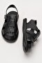 Men's Genuine Leather Summer Lightweight Casual Shoes Sandals Black - 7