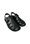 Men's Genuine Leather Velcro Sandals BLACK-SMOKE - 3