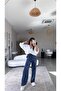 Blue Leopard Print Silk Satin Trousers - 3