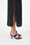 Valira Black Genuine Leather Women's Heeled Slippers - 2