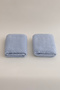 Ivory Blue Embossed Textured Micro Fiber 100% Cotton 2-Piece Hand Face Towel Set 50 X 90 - 50 X 90 1124A - 4