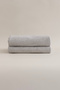 Ivory Grey Ribbed Micro Fiber 100% Cotton 2 Piece Bath Towel Set 50 X 90 - 70 X 140 1126A - 2