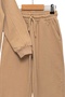Boy's Elastic Leg Crew Neck Beige Tracksuit Set - Sports Children's Clothing - 3