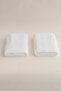 Ivory White Ribbed Micro Fiber 100% Cotton 2 Piece Bath Towel Set 50 X 90 - 70 X 140 1125A - 4