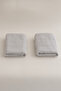 Ivory Grey Bordered Microfiber %100 Cotton 2-Piece Hand and Face Towel Set 50 x 90 cm - 50 x 90 cm 1108a - 4