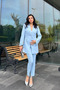 Women's Double Set Stone Detailed Pipe Leg Blazer Jacket Pants Set - 2
