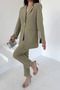Women's Double Set Stone Detailed Pipe Leg Blazer Jacket Pants Set - 6