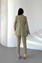 Women's Double Set Stone Detailed Pipe Leg Blazer Jacket Pants Set - 8