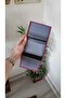 Pink Cover Leather Stitched Car License Case License Protector - 4