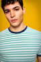 Striped Slim Fit Green T-Shirt