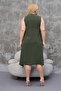 Large Size Asymmetry Cut Pocket Dress - 6