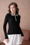 Women's Polo Neck Buttoned Ribbed Premium Quality Knitwear Sweater - 2
