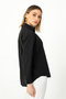 Black Oxford Textured Relaxed Fit Women's Shirt – Minimal & Stylish - 4