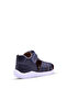Single Velcro Leather Soft First Step Sandals Navy Blue - 3