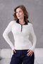 Women's Polo Neck Buttoned Ribbed Premium Quality Knitwear Sweater - 3