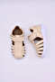 Winco Baby Girl and Boy Single Velcro Leather Soft First Step Sandals Beige Color - 7