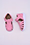 Winco Baby Girl Single Velcro Leather Soft First Step Sandals Pink Color - 7