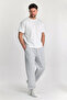 Men's Baggy Adjustable Hem 3-Yarn Brushed Inside Loose Fit Stopper Hem Gray Sweatpants RF0463 - 3