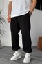 Men's Baggy Adjustable Leg 3 Thread Ribbed Loose Cut Stopper Leg Comfortable Sweatpants Tr0463