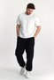 Men's Baggy Adjustable Leg 3 Thread Rastered Loose Cut Stopper Leg Black Sweatpants Rf0463 - 2