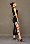 Women's Leg Tie Long Slit Skirt - 3