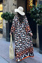 100% Viscose Bohemian Alaçatı Dress V-Neck Ethnic Patterned Viscose Dress Suitable for Modest Wear - 5