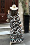 100% Viscose Bohemian Alaçatı Dress V-Neck Ethnic Patterned Viscose Dress Suitable for Modest Wear - 3