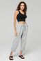 Women's Light Gray Regular Fit Ankle Length Linen Trousers - Cotton, Pocket, Summer Monaha
