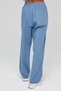 Women's Light Blue Wide-Leg Palazzo Linen-Look Trousers - Cotton, with Pockets, Summer Monaha - 7