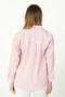 Pink Oxford Textured Fabric Relaxed Cut Striped Shirt 1500073 - 6